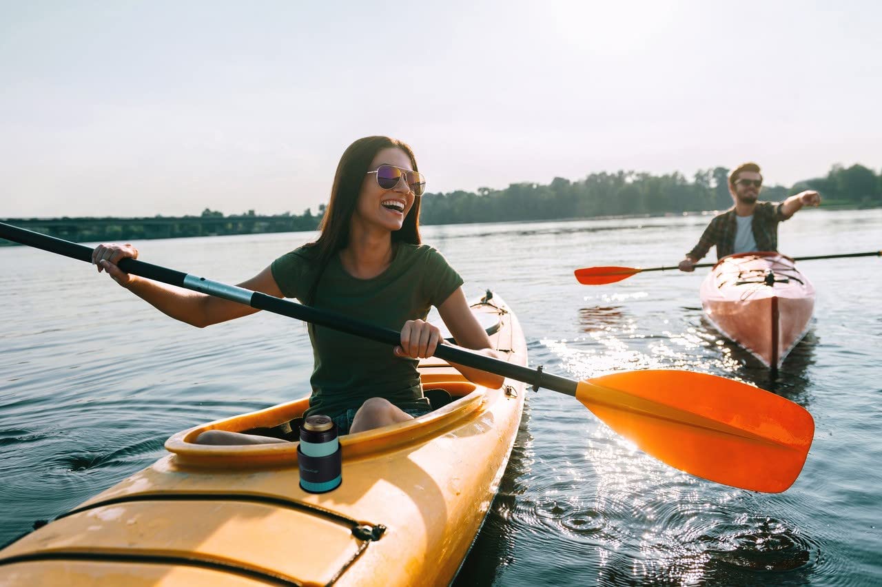 SquidCup Non-Tipping Portable Universal Cup, Can, and Bottle Holder for Boats, (Black/Teal 2 Pack) Includes Optional SquidDisk Mount for Textured Surfaces