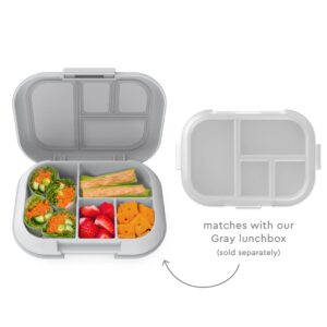 Bentgo® Kids Chill Tray with Transparent Cover - Reusable, BPA-Free, 4-Compartment Meal Prep Container with Built-In Portion Control for Healthy On-the-Go Lunches (Gray)