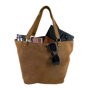 Hide & Drink, Formal Tote Bag, Female Bag, Travel and Shopping Accessory, Handbag for Women, Full Grain Leather, Handmade, Single Malt Mahogany