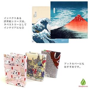 Furoshiki traditional Japanese fabric - Bento lunch wrapping cloth Bandana - Medium 18.9 x 18.9 inches, Hand towel: with Ukiyo-e art Motif [CATS by Kuniyoshi caricature artist]