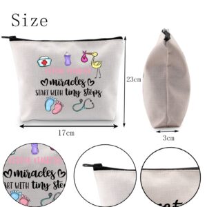 POFULL Nicu Nurse Gift Miracles Start with Tiny Steps Nursing Student Gift NICU Nurse Appreciation Gift (NICU NURSE bag)