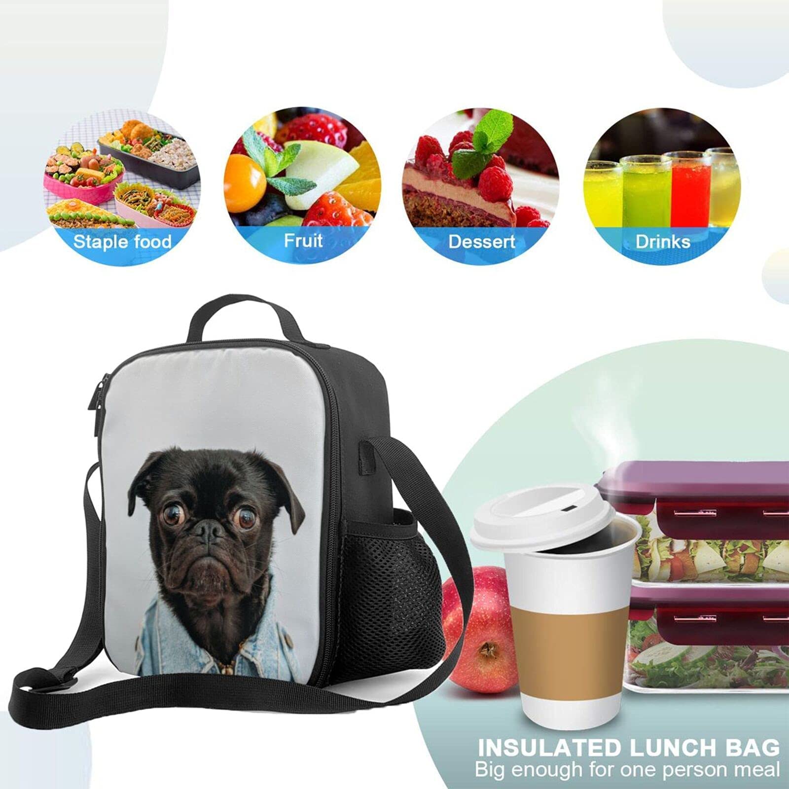 QXYIYBU Personalized Lunch Box for Women Custom Lunch Bag with Container Insulated Lunch Tote Cooler Bag for School Office Picnic