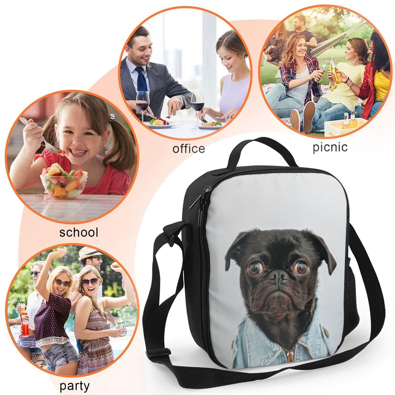 QXYIYBU Personalized Lunch Box for Women Custom Lunch Bag with Container Insulated Lunch Tote Cooler Bag for School Office Picnic