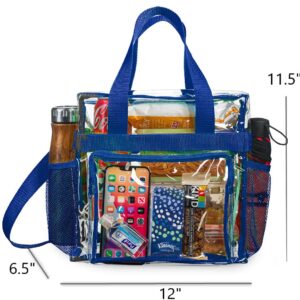 SP HOME GOODS Stadium Approved Clear lunch Bag (Large) with Adjustable Strap, Front Storage Compartment, and Mesh Pockets