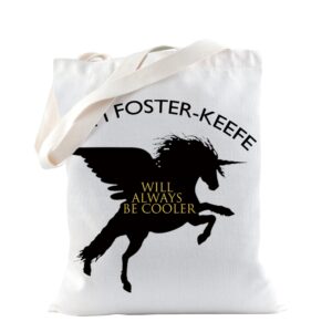 tsotmo book inspired bookish tote bag will always be cooler team foster-keefe tote bag gift for book lover fans (foster tote)