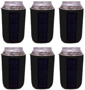 blank magnetic can coolie (6 pack black)