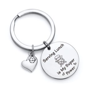 nothers rszotw lunch lady day keychain school lunch lady keychain cafeteria staff jewelry lunch lady jewelry cafeteria staff gift lunch server keychain