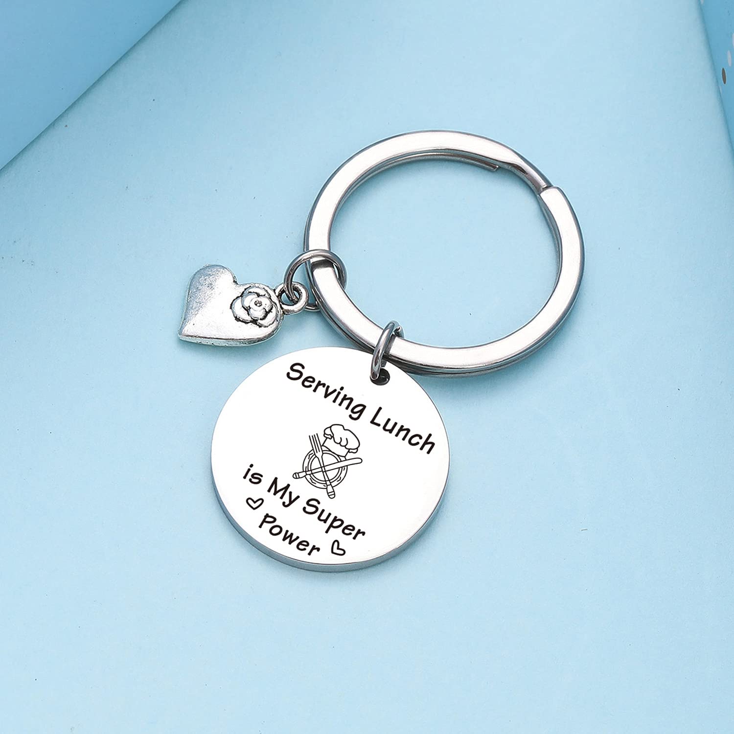 NOTHERS RSZOTW Lunch Lady Day Keychain School Lunch Lady Keychain Cafeteria Staff Jewelry Lunch Lady Jewelry Cafeteria Staff Gift Lunch Server Keychain