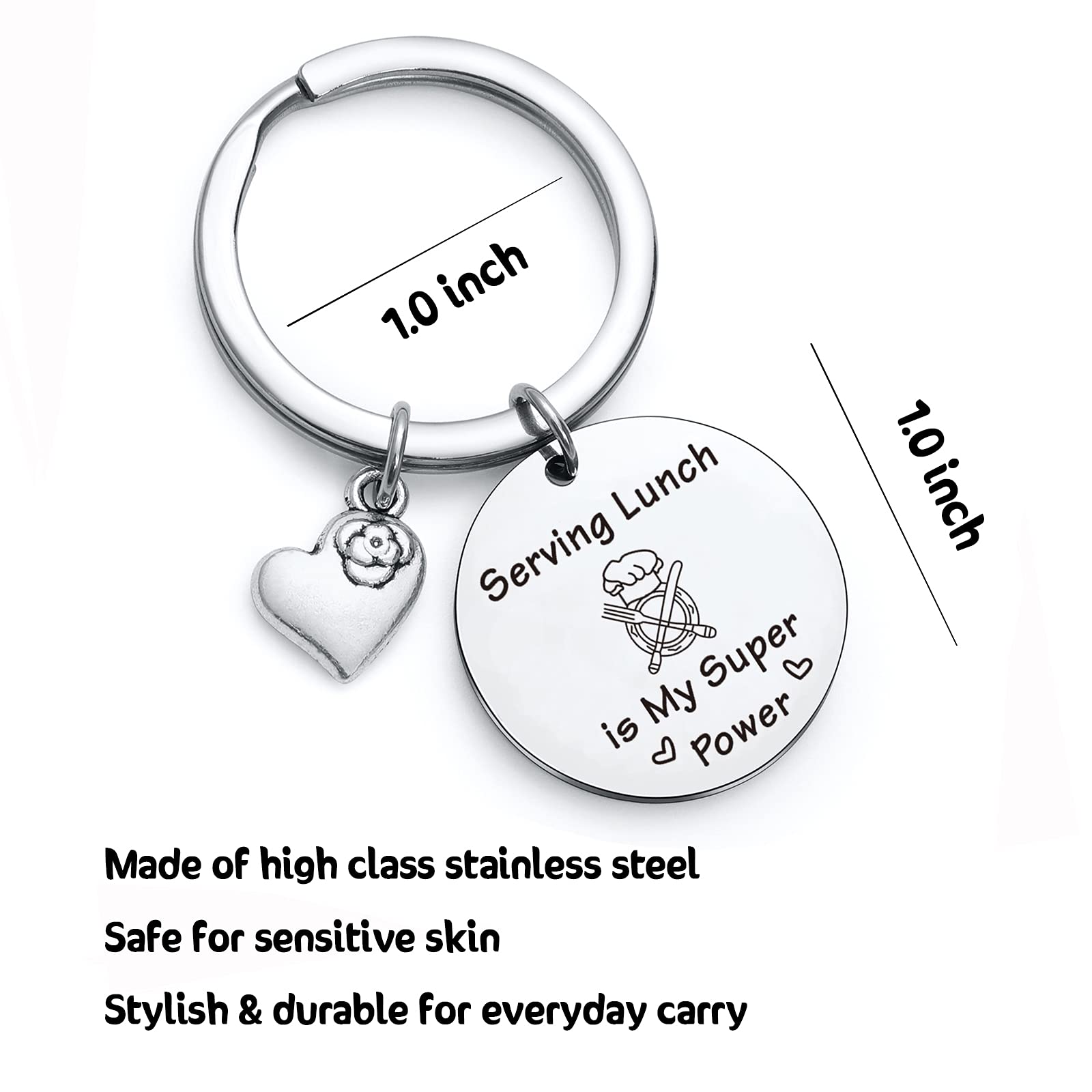 NOTHERS RSZOTW Lunch Lady Day Keychain School Lunch Lady Keychain Cafeteria Staff Jewelry Lunch Lady Jewelry Cafeteria Staff Gift Lunch Server Keychain