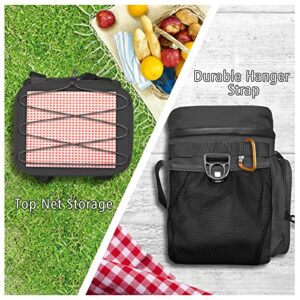 Cooler Bag for Women Men, 10mm Thick 30 Can (20L) Insulated Soft Lunch Bag Portable Cooling Tote Bag - Reusable Lunch Box for Office Work Picnic Beach Travel (Black)