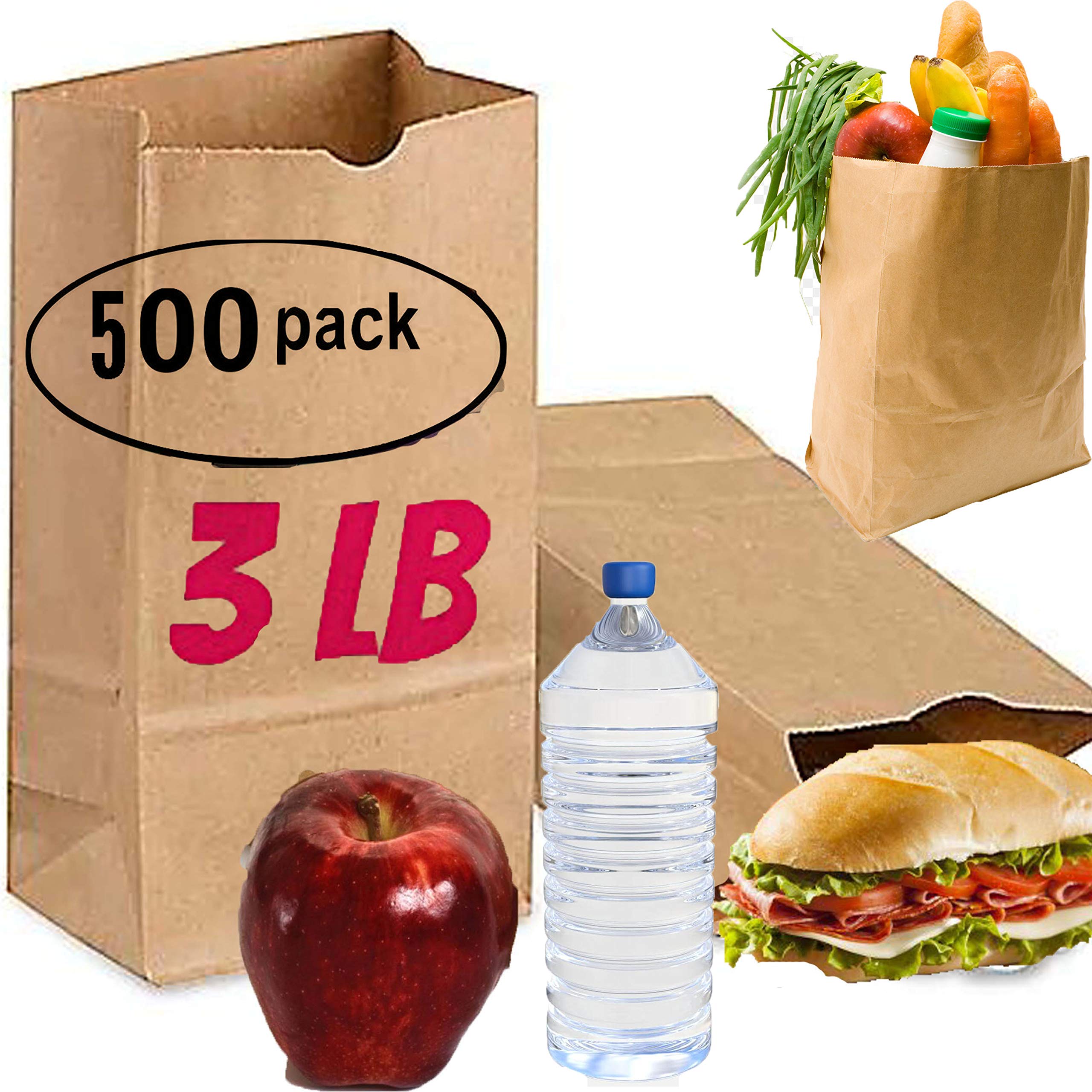 3 pound lunch bags 500 brown paper lunch bags 3 lb brown paper sacks lunch sandwich brown paper bags 3 Pound Lunch Bags, Party Bags Pack of 500 brown lunch bags bulk brown
