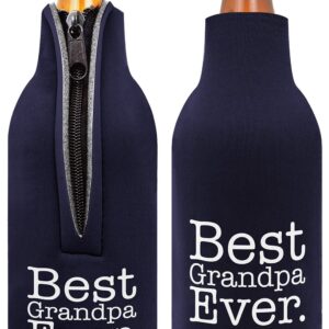 Father's Day Gift Beer Bottle Coolie Best Grandpa Ever 2 Pack Bottle Drink Coolers Coolies Navy