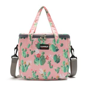 aschar reusable insulated thermal lunch bag cute lunch box for adult women work office outdoor travel picnic beach bbq party (cactus)