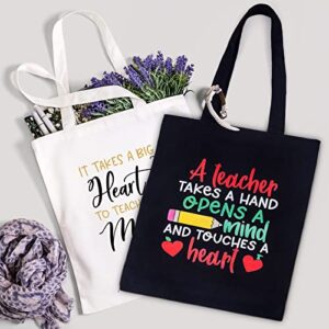 HNSHAG Teacher Appreciation Gifts - Teachers Tote Bag Canvas with Pocket for Women - Teachers Bags and Totes for Work - Student Teacher Gifts for Teachers Day Birthday