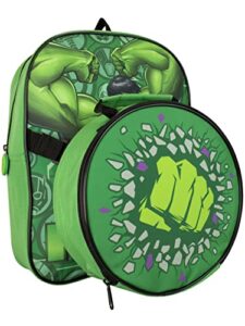 marvel kids backpack and lunch bag hulk green