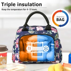 musumen Triple Insulated Lunch Bag for Women - 300D Oxford Fabric, Leak-Proof, Waterproof, and Spacious with Multiple Pockets