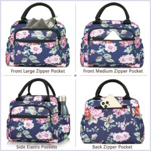 musumen Triple Insulated Lunch Bag for Women - 300D Oxford Fabric, Leak-Proof, Waterproof, and Spacious with Multiple Pockets