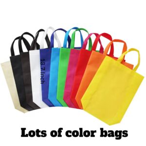 Cihomia 10-50pcs Custom Reusable Heavy Duty Tote Bag 9.8X3.9x13.7 Inch Personalized Logo Text Beach Shopping (50 PCS)