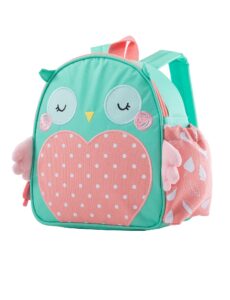 planet buddies kids lunch box bag, insulated lunch bag backpack for school, cool bag lunch boxes for girls and boys, children's backpacks with water bottle holder and name tag, olive the owl