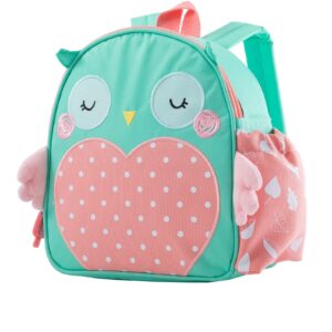 Planet Buddies Kids Lunch Box Bag, Insulated Lunch Bag Backpack for School, Cool Bag Lunch Boxes for Girls and Boys, Children's Backpacks with Water Bottle Holder and Name Tag, Olive the Owl