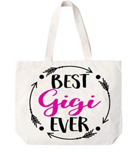 cocovici gigi tote bag | best gigi ever | grandma gifts | gigi gifts | gigi christmas gift | christmas gift from grandkids (best gigi ever pink/black font)