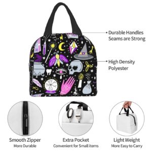 Bihoa Alchemy Magic Witch Witchcraft Cute Lunch Bag for Kids Girls Boy Reusable Lunch Box Waterproof Thermal School Tote Bag Lunch Container Cooler Bag Women Men