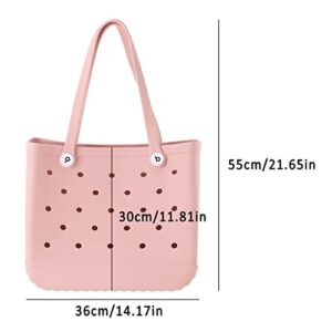 Rubber Beach Bag Tote Bags, Waterproof Washable EVA Portable Travel Bags Open Tote Bag Silicone Basket for Beach,Sport,Market, 15.6×12.2×5.1''