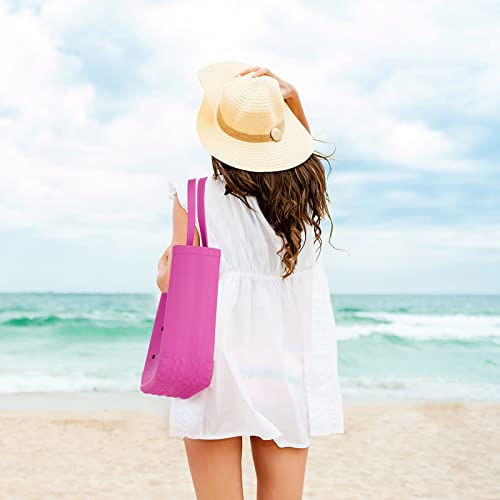 Rubber Beach Bag Tote Bags, Waterproof Washable EVA Portable Travel Bags Open Tote Bag Silicone Basket for Beach,Sport,Market, 15.6×12.2×5.1''