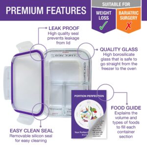 Kit-n-Karry Portion Control Containers with Lunch Bag Included - Lunchbox, Stackable Snack Containers, Insulated Pail, Ice Brick, Portable Cutlery Kit, Dressing Container and Napkin