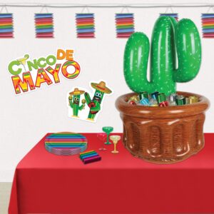 Beistle Inflatable Cactus Coolers, 2 Pack, 26” x 18”, Each Holds Approx. 24 12 oz. Cans - Drink Cooler, Drink Containers for Parties, Cactus Party Decorations, Western Fiesta Party Decorations