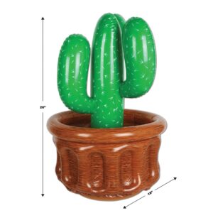 Beistle Inflatable Cactus Coolers, 2 Pack, 26” x 18”, Each Holds Approx. 24 12 oz. Cans - Drink Cooler, Drink Containers for Parties, Cactus Party Decorations, Western Fiesta Party Decorations