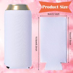 Sublimation Blank Slim Beer Can Sleeves 12 oz Blank Beer Skinny Can Cooler Neoprene Soft Insulated Reusable Drink Caddies for Collapsible Blank DIY Personalized for Parties Events Weddings (40 Pieces)