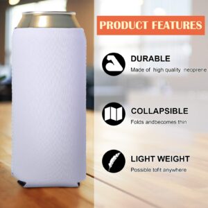 Sublimation Blank Slim Beer Can Sleeves 12 oz Blank Beer Skinny Can Cooler Neoprene Soft Insulated Reusable Drink Caddies for Collapsible Blank DIY Personalized for Parties Events Weddings (40 Pieces)