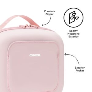 Corkcicle Crushproof Cooler Lunch Box, Reuseable Water Resistant Insulated Lunch Box, Perfect for Traveling with Wine, Beer, Ice Packs, and Lunches, Rose Quartz Neoprene, Back to School