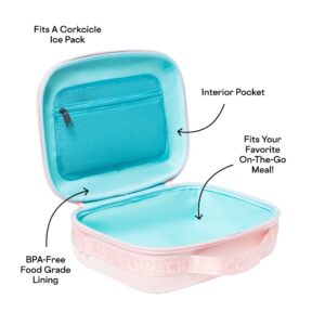 Corkcicle Crushproof Cooler Lunch Box, Reuseable Water Resistant Insulated Lunch Box, Perfect for Traveling with Wine, Beer, Ice Packs, and Lunches, Rose Quartz Neoprene, Back to School