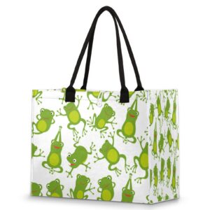 pardick frog cute tote bag for women travel bag reusable grocery bag utility tote for work shopping pool beach bag for gift outdoor