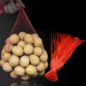 100 PCS Reusable Produce Drawstring Mesh Bag. Perfect 16 Inches Net Bag for Storage Fruits、 Vegetables、 Seafood and Other Agricultural Products. Upgrade to Eco Friendly Plastic Material .