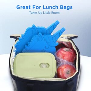 OUTXE 3-Pack Ice packs for Lunch Box Slim 5 x 7 Inch Cute & Reusable Long Lasting Cool Perfect for Insulated Lunch Bag