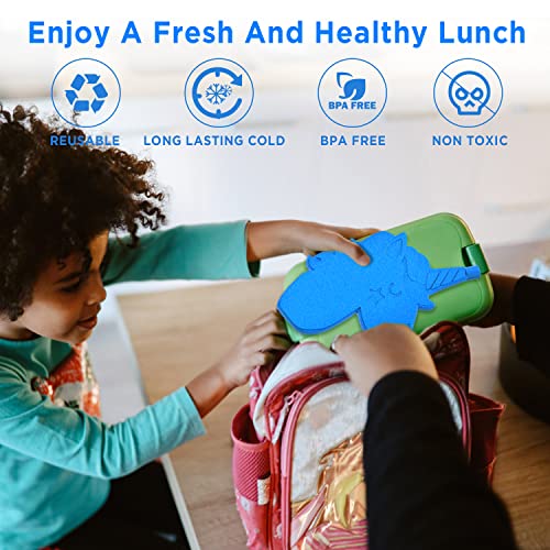 OUTXE 3-Pack Ice packs for Lunch Box Slim 5 x 7 Inch Cute & Reusable Long Lasting Cool Perfect for Insulated Lunch Bag