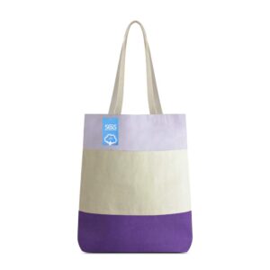 simply green solutions blank 100% cotton reusable canvas bags, tri-tone 3 color sewn and dyed tote bag - purple