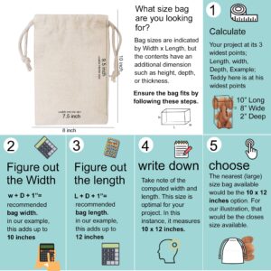 BigLotBags Cotton Muslin Bags, 100% Organic Cotton with Double Drawstring. Premium Quality Reusable Eco-Friendly Natural Muslin Bags. (10, 12 x 16 Inches)