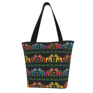 antkondnm swedish dala horse folk tote bag for women travel work shopping grocery top handle purses large totes reusable handbags shoulder bags…