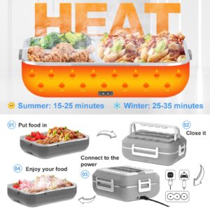 RIKDOKEN 1X Bento Box Lunch Box, 1X Electric Lunch Box Food Warmer