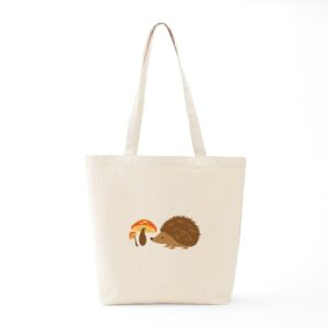 CafePress Hedgehog With Mushrooms Tote Bag Canvas Tote Shopping Bag