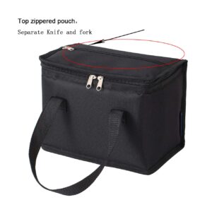 TEAMOOK Foldable Lunch Bag Insulated Lunch Box Water-Resistant Leakproof Soft Cooler Bag Black 10 cans