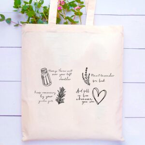 LIBIHUA Practical Magic Quote-Salt Rosemary Lavender Love-and Fall in Love Whenever You Can-Inspirational Gift for Women Sister Daughter Best Friend Cousin Coworker-Shoulder Bag Shopping Bag Tote Bag