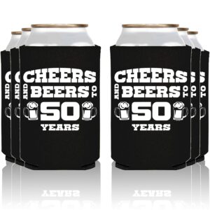 neenonex cheers and beers to 50 years insulated can coolie coolers (24, blk, 50 years)