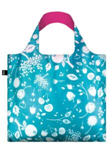 loqi se.te seed teal reusable shopping bag, multicolored