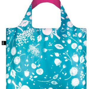 LOQI SE.TE Seed Teal Reusable Shopping Bag, Multicolored