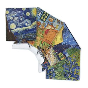 EXIT82ART - Insulated Neoprene Can Coolers, Set of 4, Van Gogh Paintings, Fits 12 oz Cans and Longnecks, Collapsible, Dishwasher Safe.